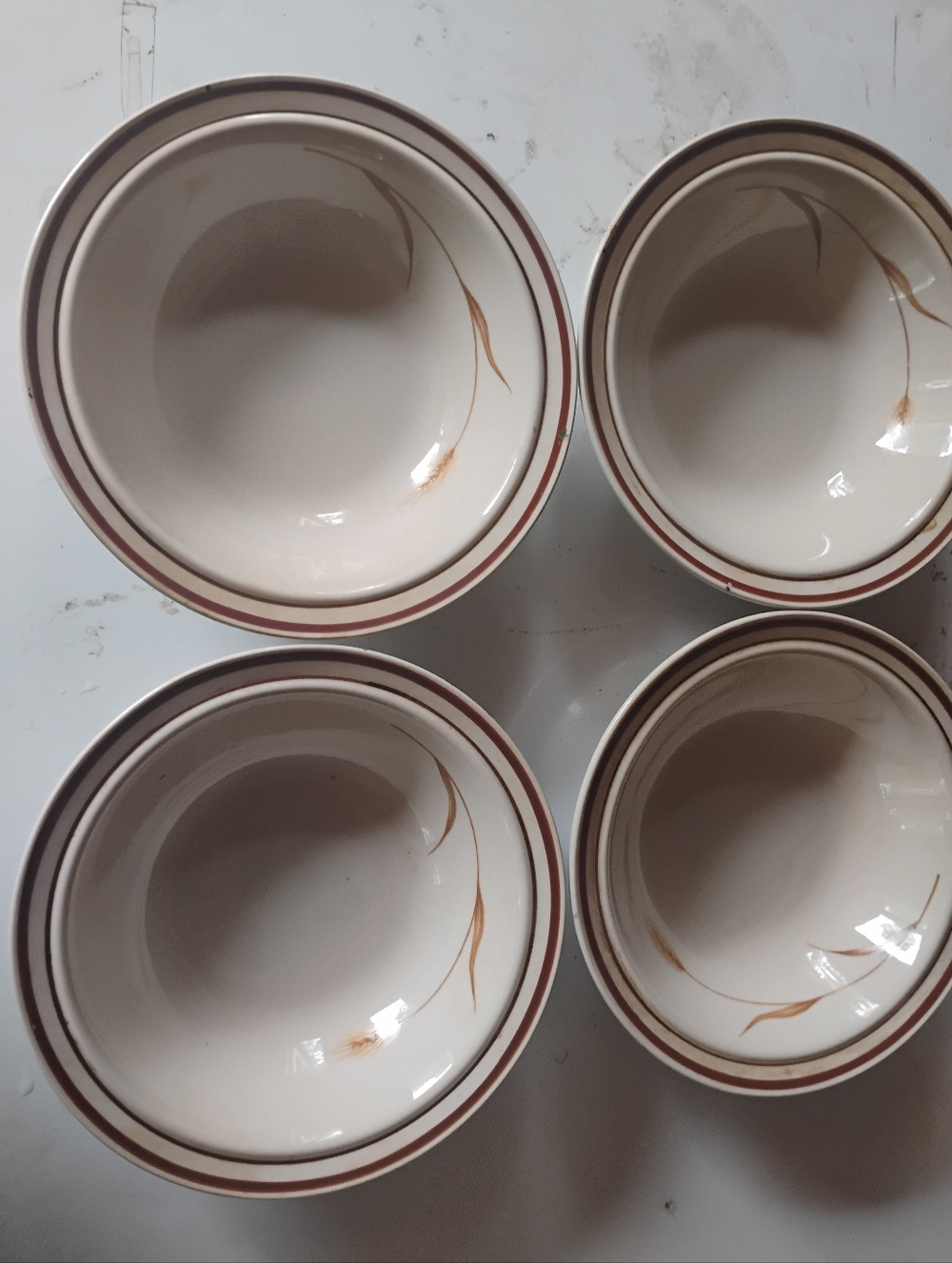 Set of 4 Vintage 1989 Newcor Stoneware "Golden Harvest" Cereal/Soup Bowls